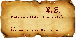 Matriszottó Euridiké névjegykártya